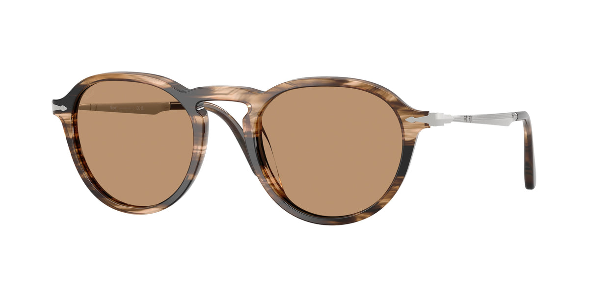 PERSOL 0PO3383S STRIPED BLACK & GREISH BROWN phantos sunglasses by PERSOL
