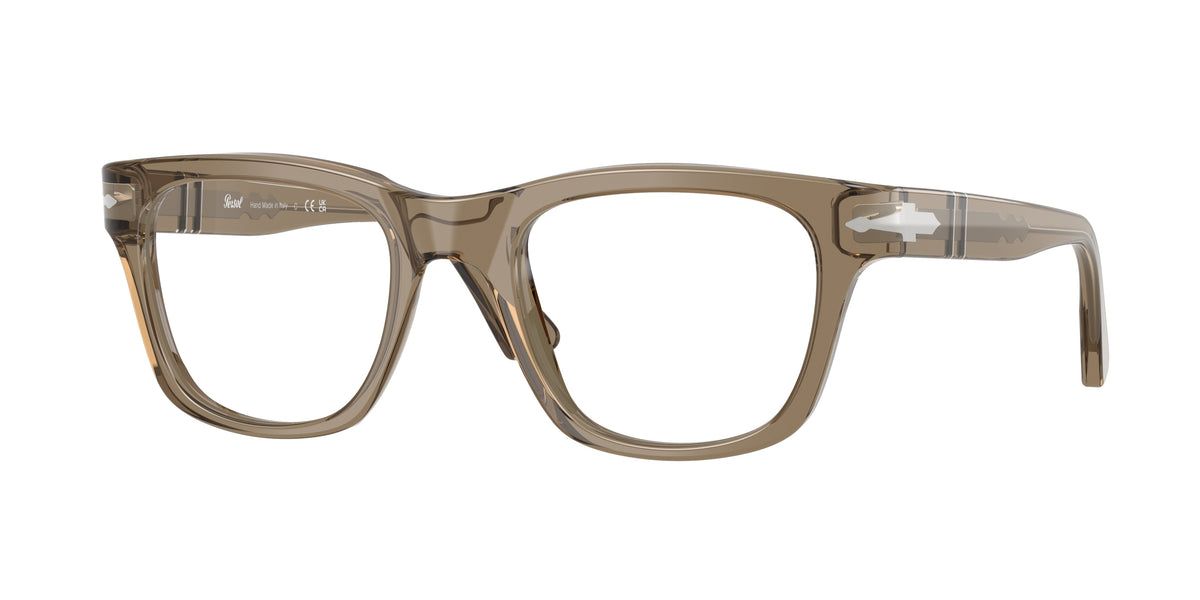 PERSOL 0PO3389V TRANSPARENT BROWN square glasses by PERSOL