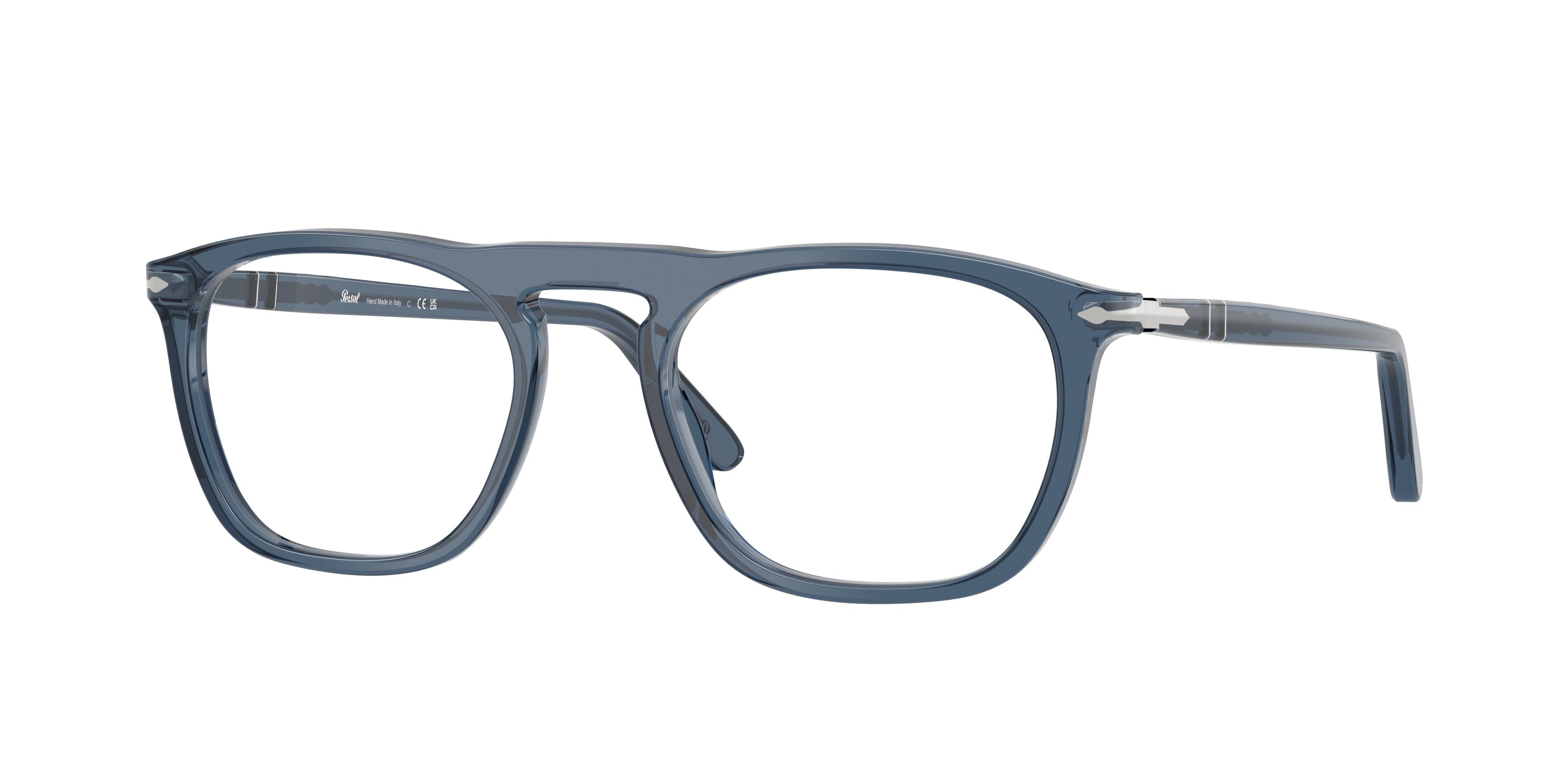 PERSOL 0PO3391V TRANSPARENT DENIM BLUE square glasses by PERSOL