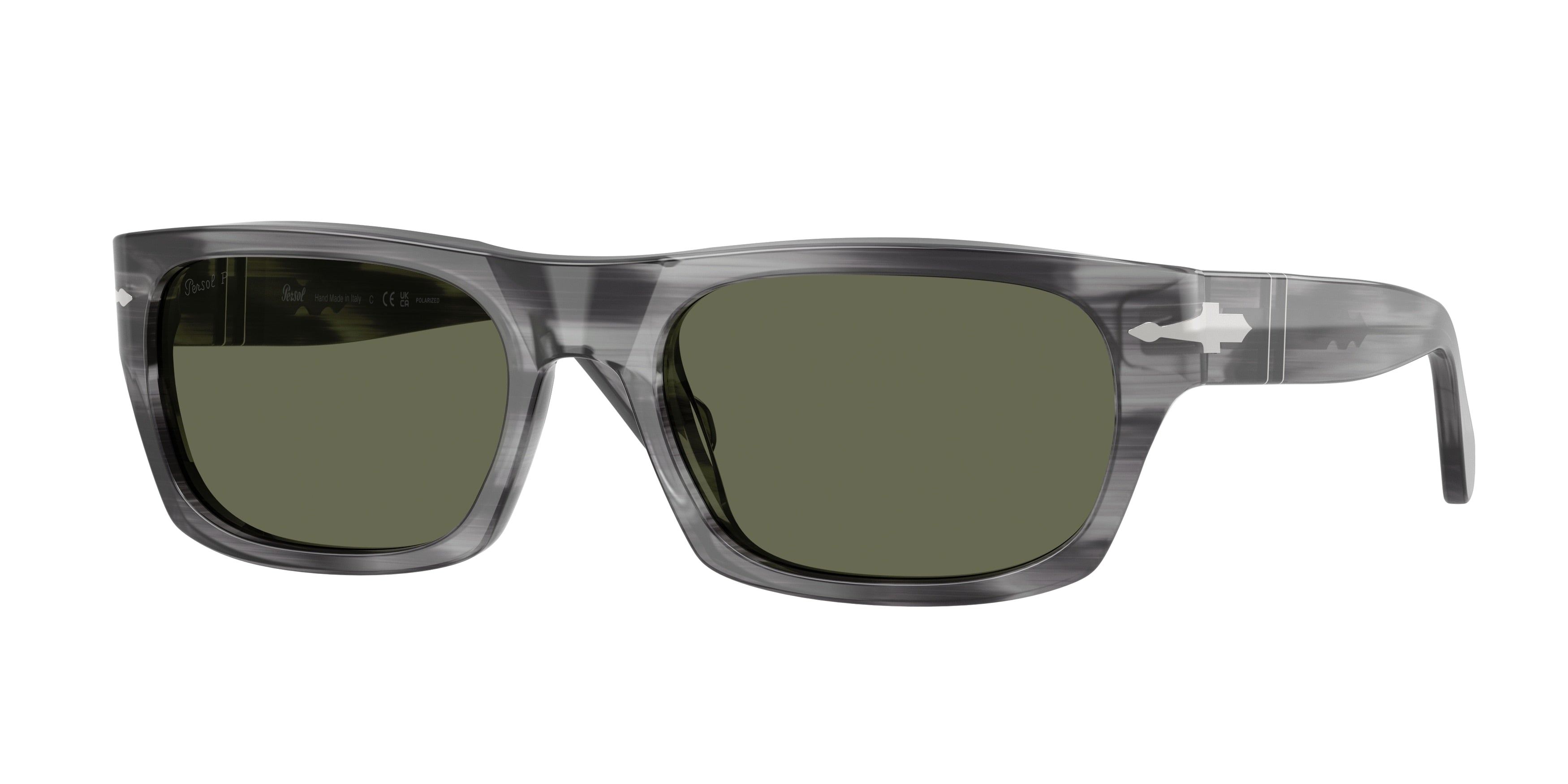 PERSOL 0PO3398S STRIPED GREY rectangle sunglasses by PERSOL