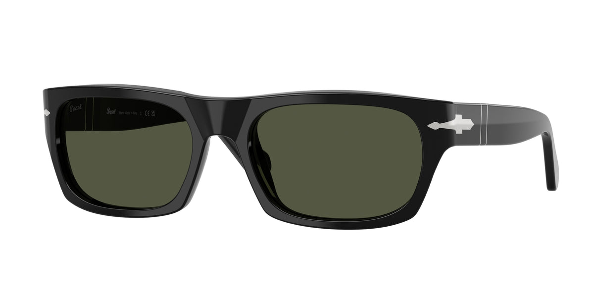 PERSOL 0PO3398S BLACK rectangle sunglasses by PERSOL