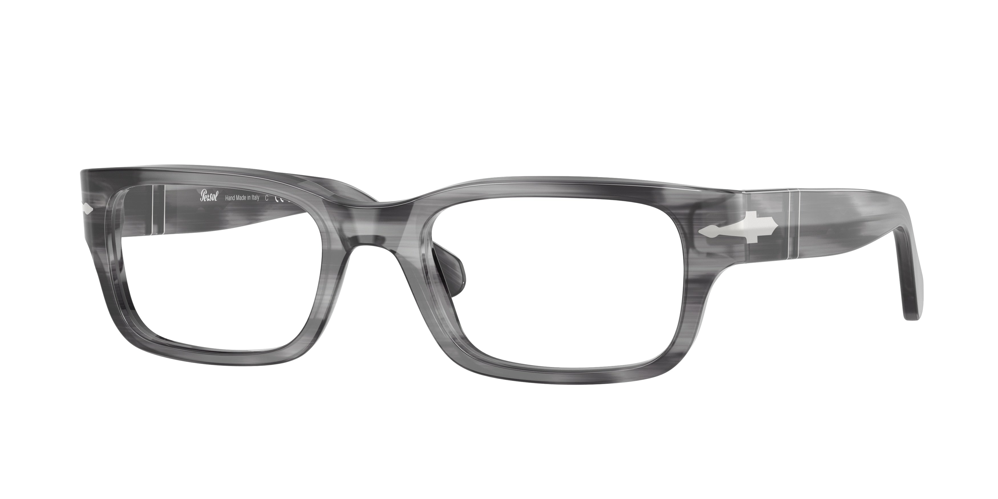 PERSOL 0PO3399V STRIPED GREY rectangle glasses by PERSOL