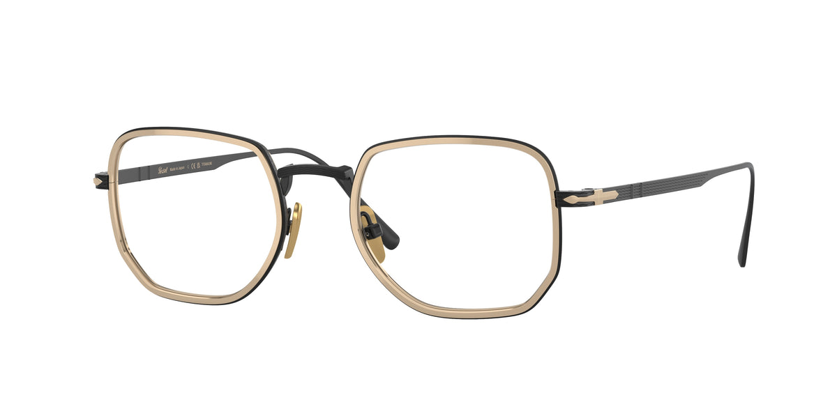 PERSOL 0PO5006VT BLACK/GOLD rectangle glasses by PERSOL