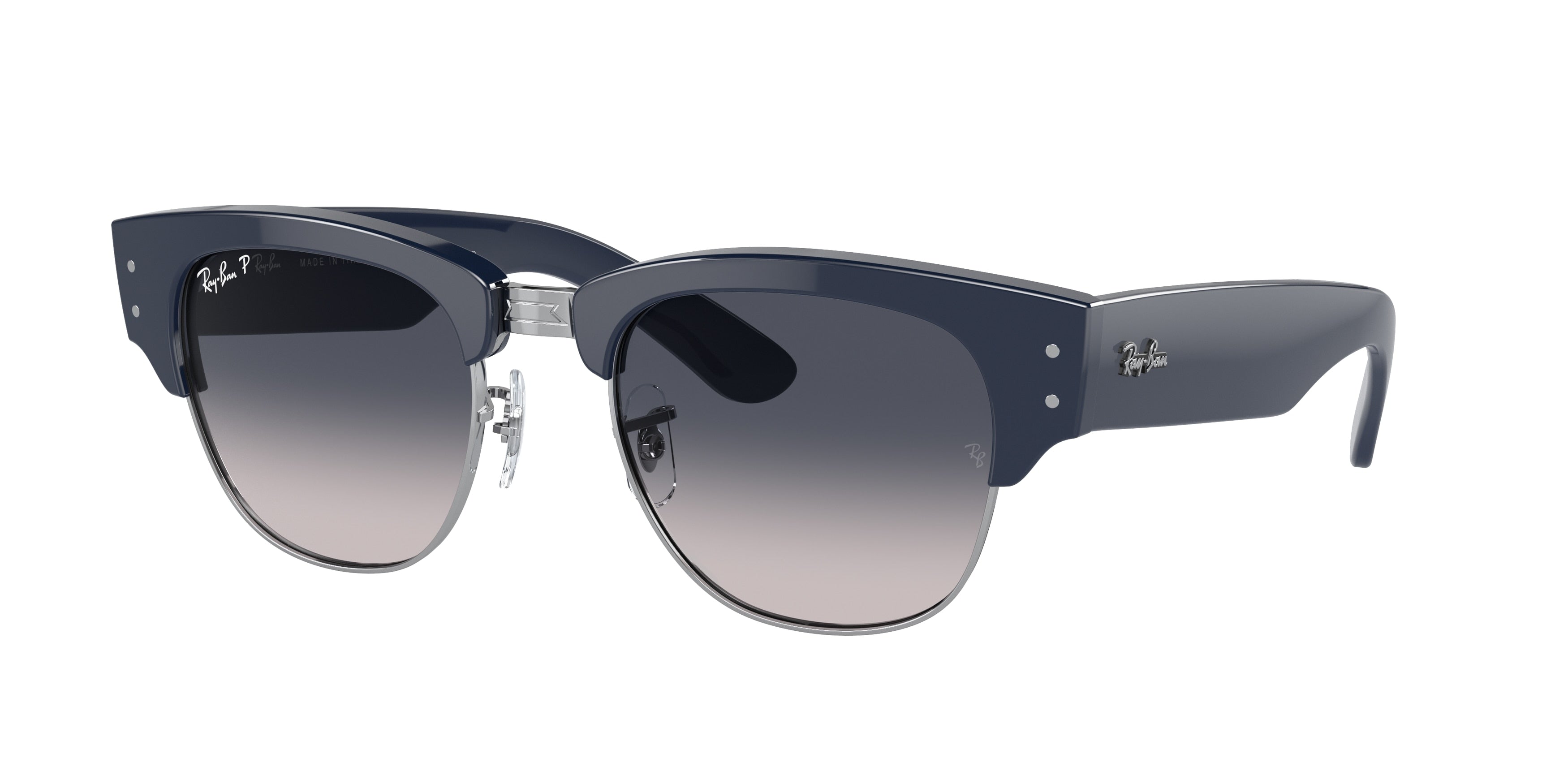 RAY-BAN 0RB0316S BLUE ON SILVER square sunglasses by RAY-BAN