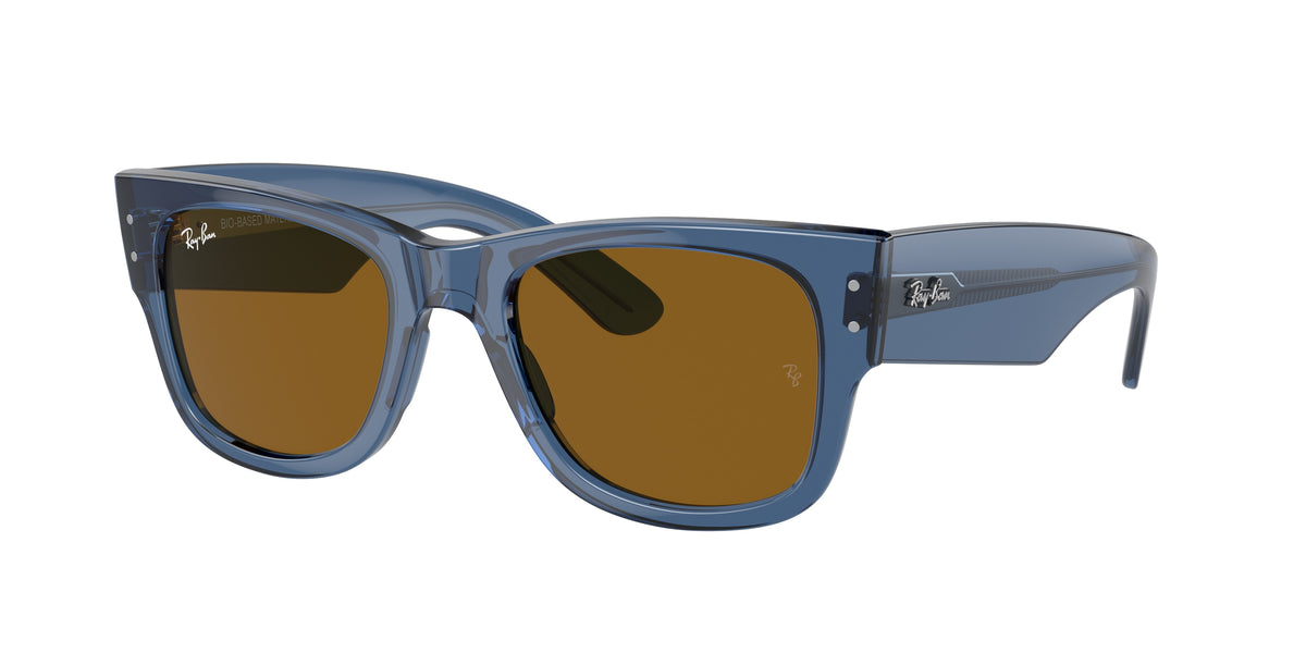 RAY-BAN 0RB0840S TRANSPARENT BLUE square sunglasses by RAY-BAN