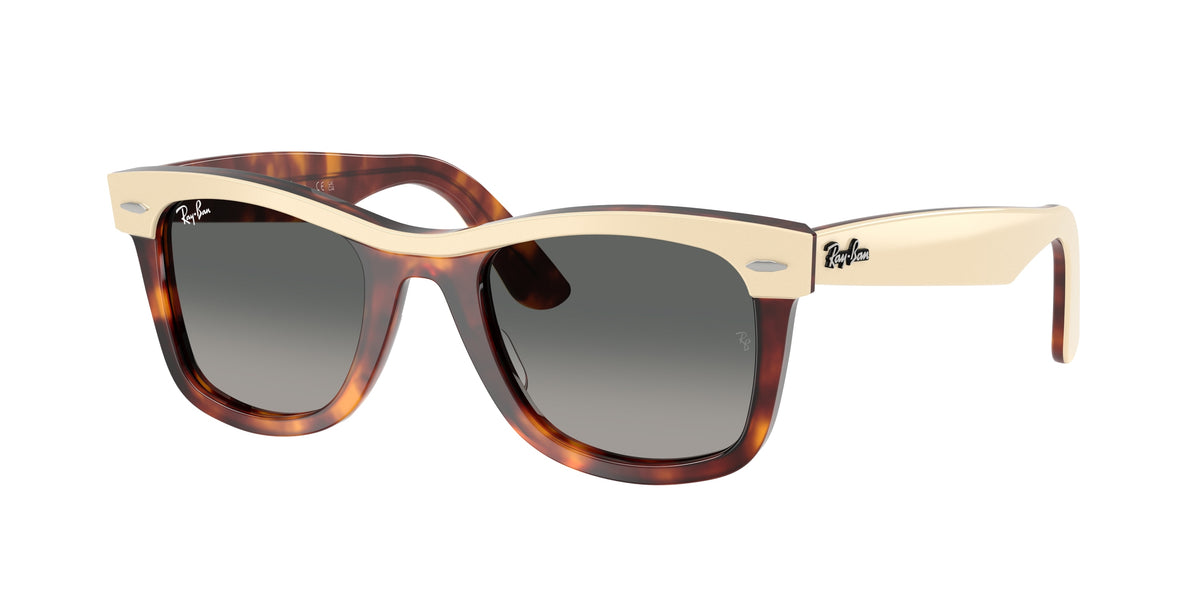 RAY-BAN 0RB2240 BEIGE ON HAVANA square sunglasses by RAY-BAN