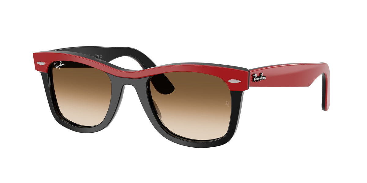 RAY-BAN 0RB2240 RED ON BLACK square sunglasses by RAY-BAN