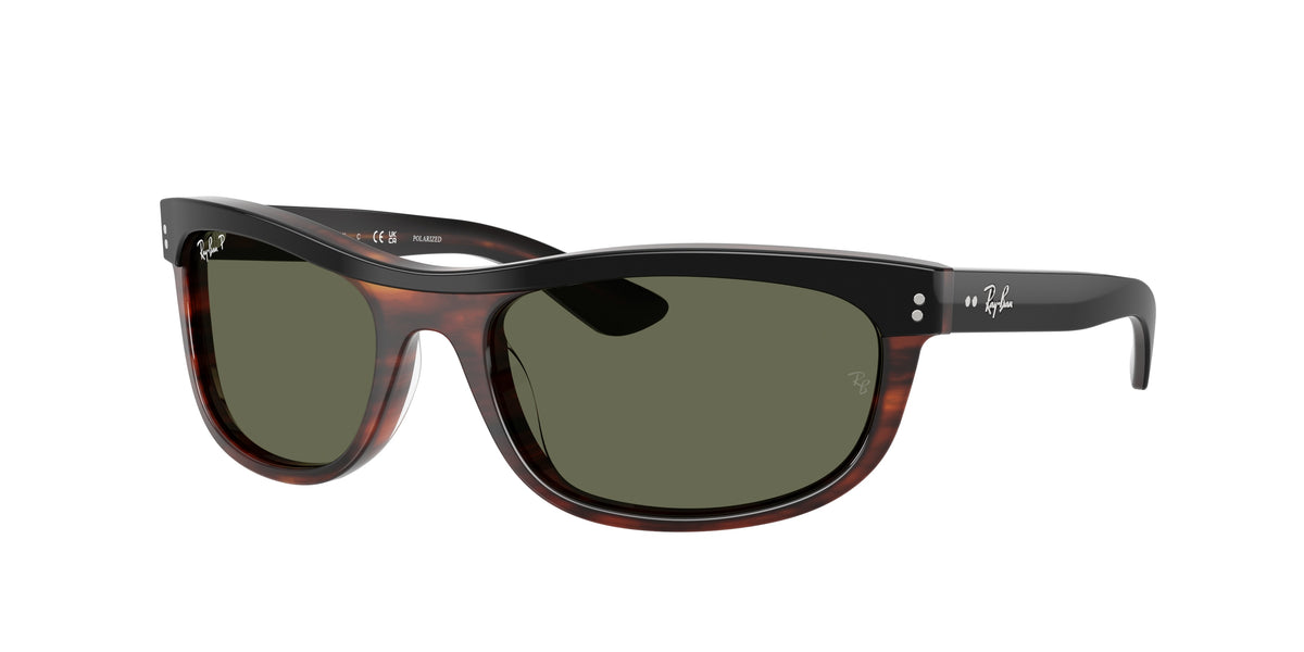 RAY-BAN 0RB2489 BLACK ON HAVANA rectangle sunglasses by RAY-BAN