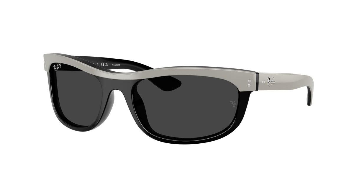 RAY-BAN 0RB2489 GREY ON BLACK rectangle sunglasses by RAY-BAN