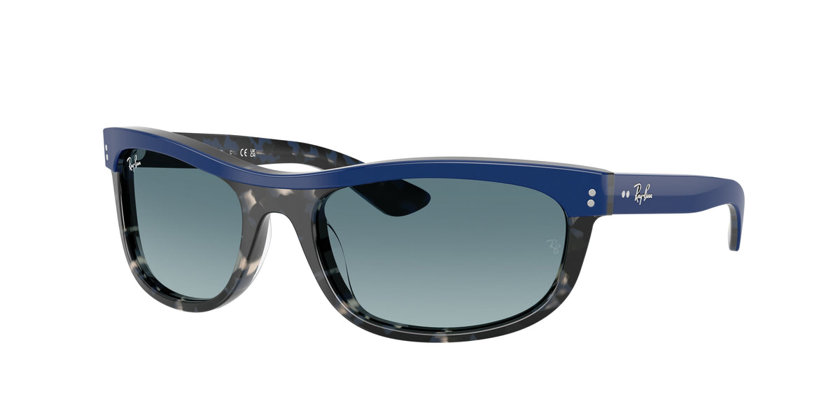RAY-BAN 0RB2489 BLUE ON HAVANA rectangle sunglasses by RAY-BAN