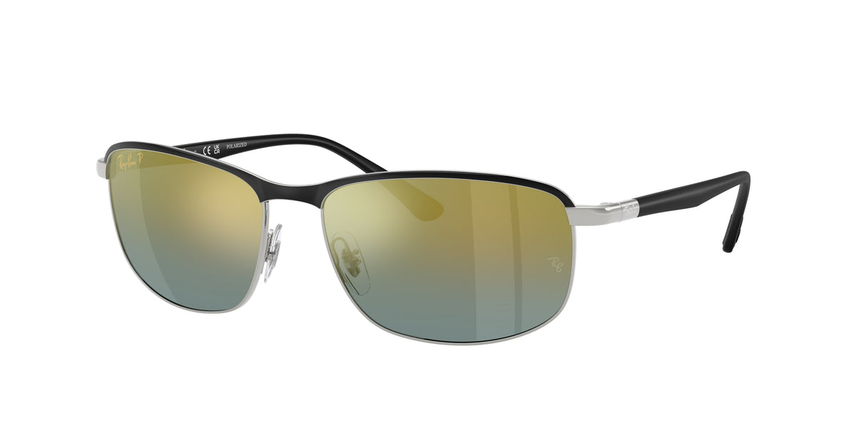 RAY-BAN 0RB3671CH BLACK ON SILVER pillow sunglasses by RAY-BAN