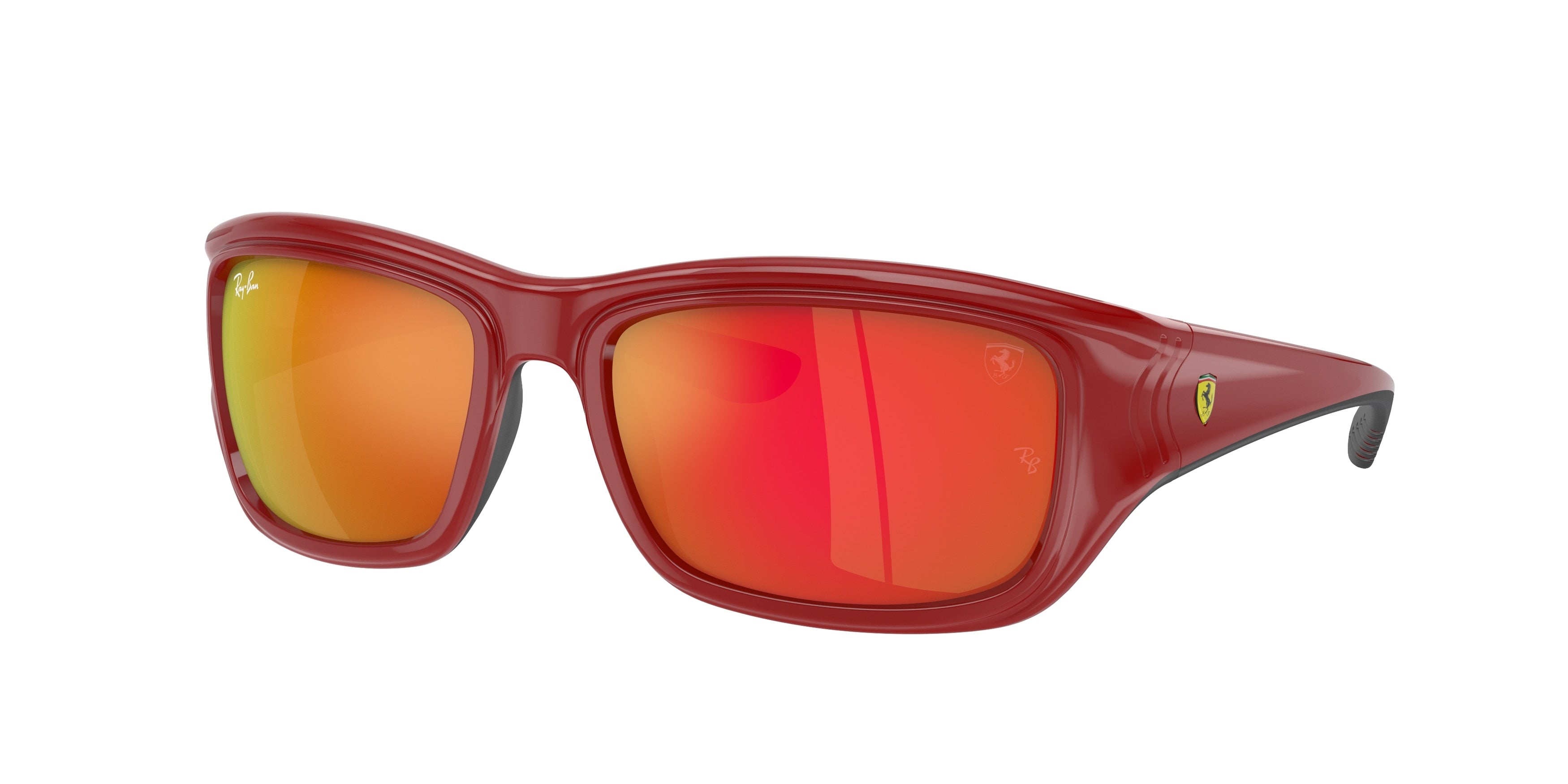 RAY-BAN 0RB4405M RED ON BLACK square sunglasses by RAY-BAN