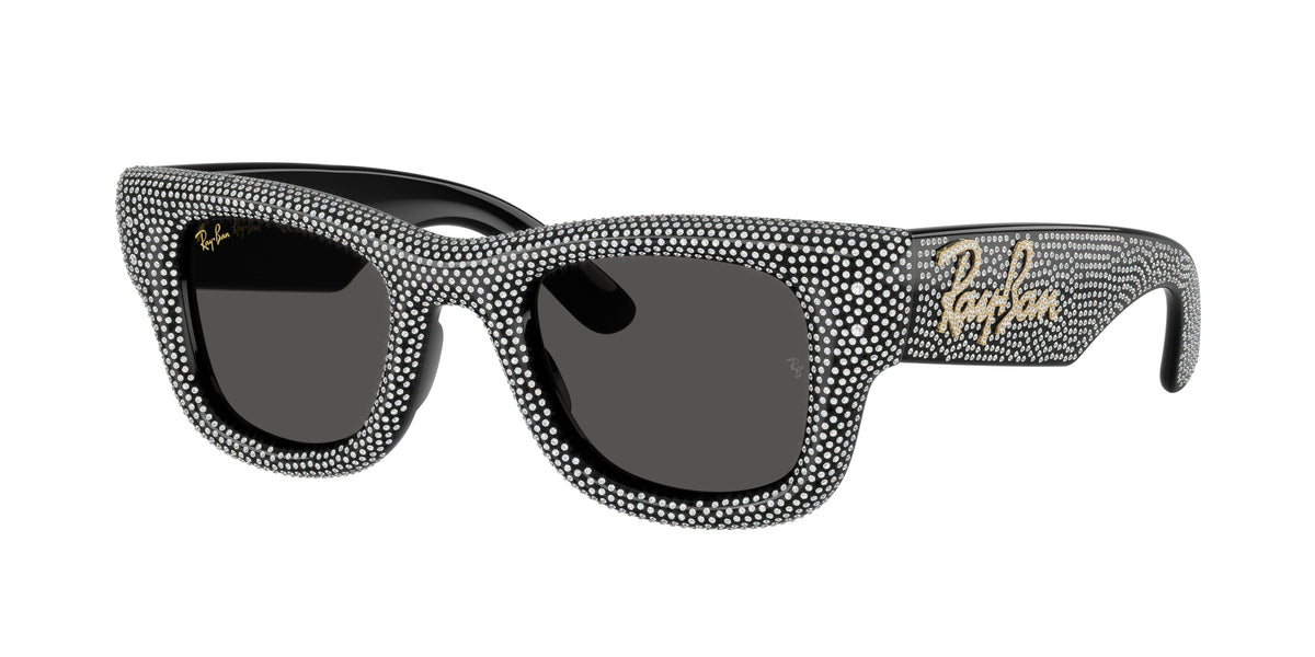 RAY-BAN 0RB4940BP BLACK & STRASS PAVE square sunglasses by RAY-BAN