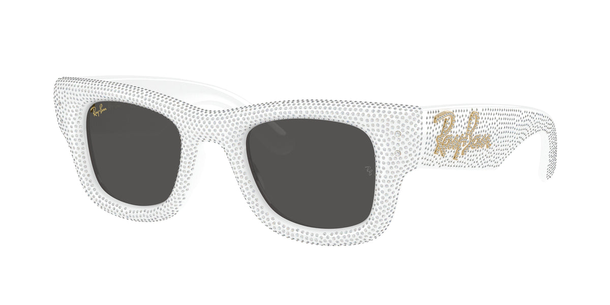 RAY-BAN 0RB4940BP WHITE & STRASS PAVE square sunglasses by RAY-BAN