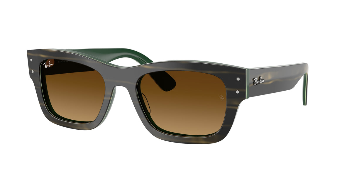 RAY-BAN 0RB7683S STRIPED GREEN ON GREEN rectangle sunglasses by RAY-BAN