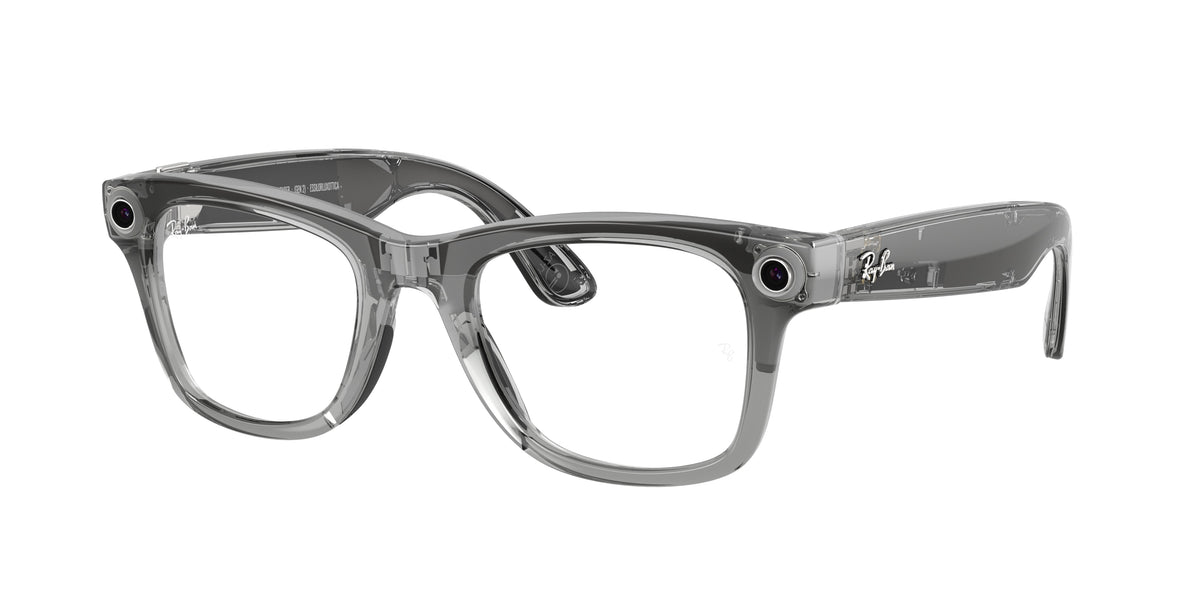 Ray-Ban Wearable 0RW4012 TRANSPARENT GREY square AI Glasses by Ray-Ban