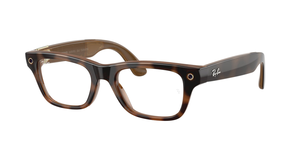 Ray-Ban Wearable 0RW7001 HAVANA rectangle AI Glasses by Ray-Ban