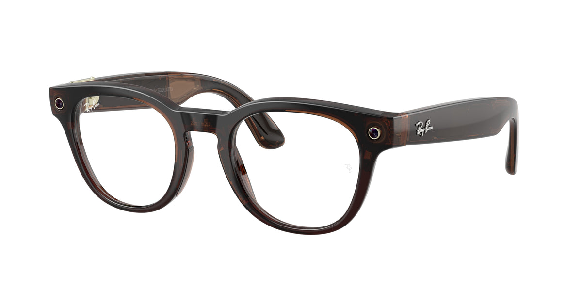 Ray-Ban Wearable 0RW7002 TRANSPARENT UMBER phantos AI Glasses by Ray-Ban