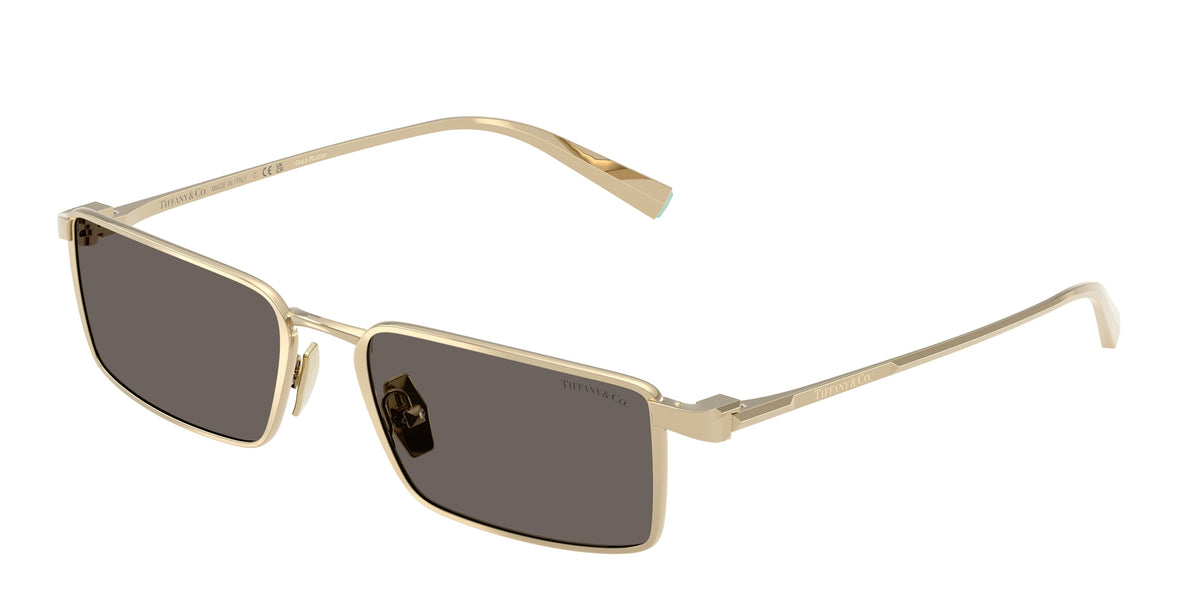 TIFFANY 0TF3121KB PALE GOLD PLATED rectangle sunglasses by TIFFANY