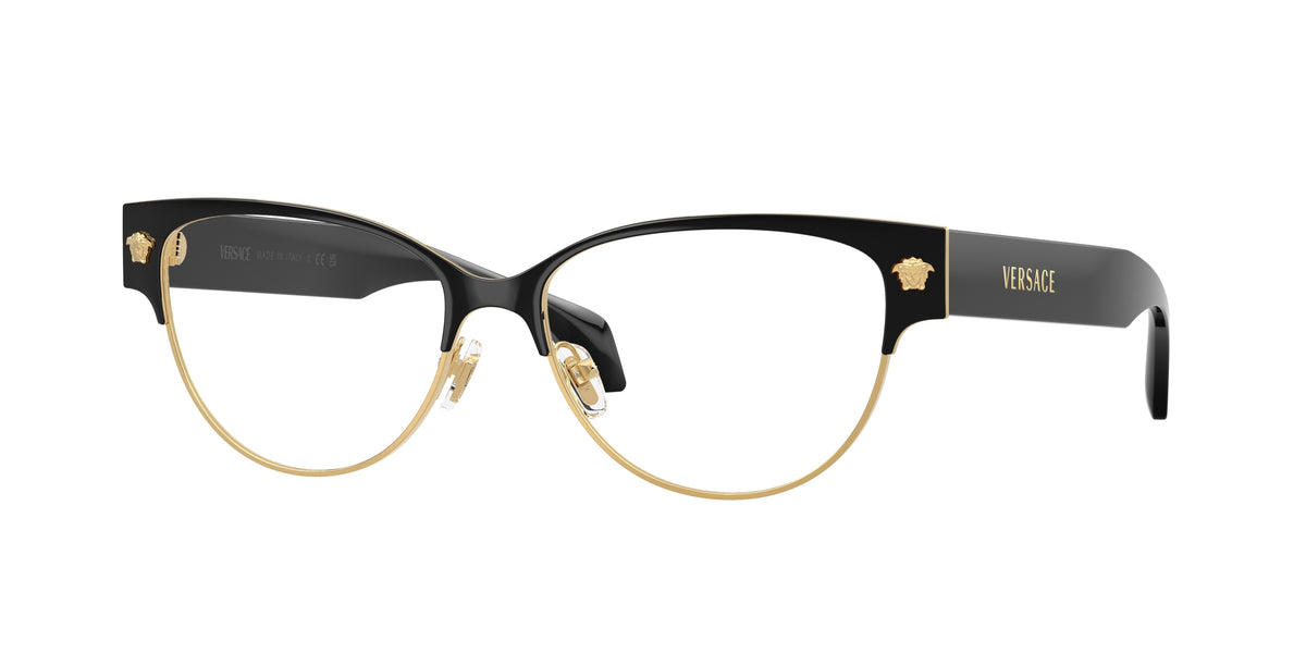 VERSACE 0VE1318 BLACK/GOLD cat eye glasses by VERSACE