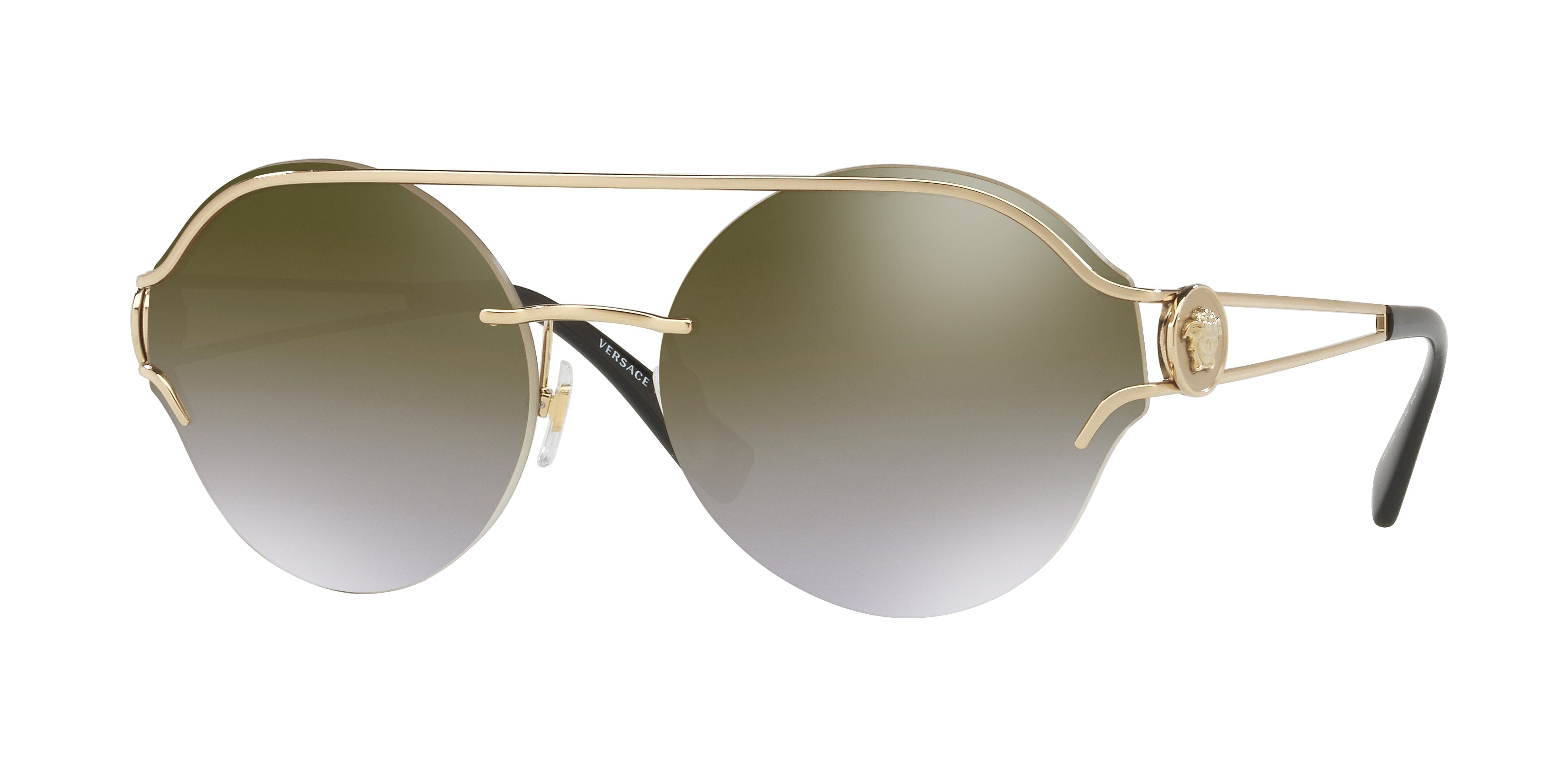 VERSACE 0VE2184 PALE GOLD round sunglasses by VERSACE