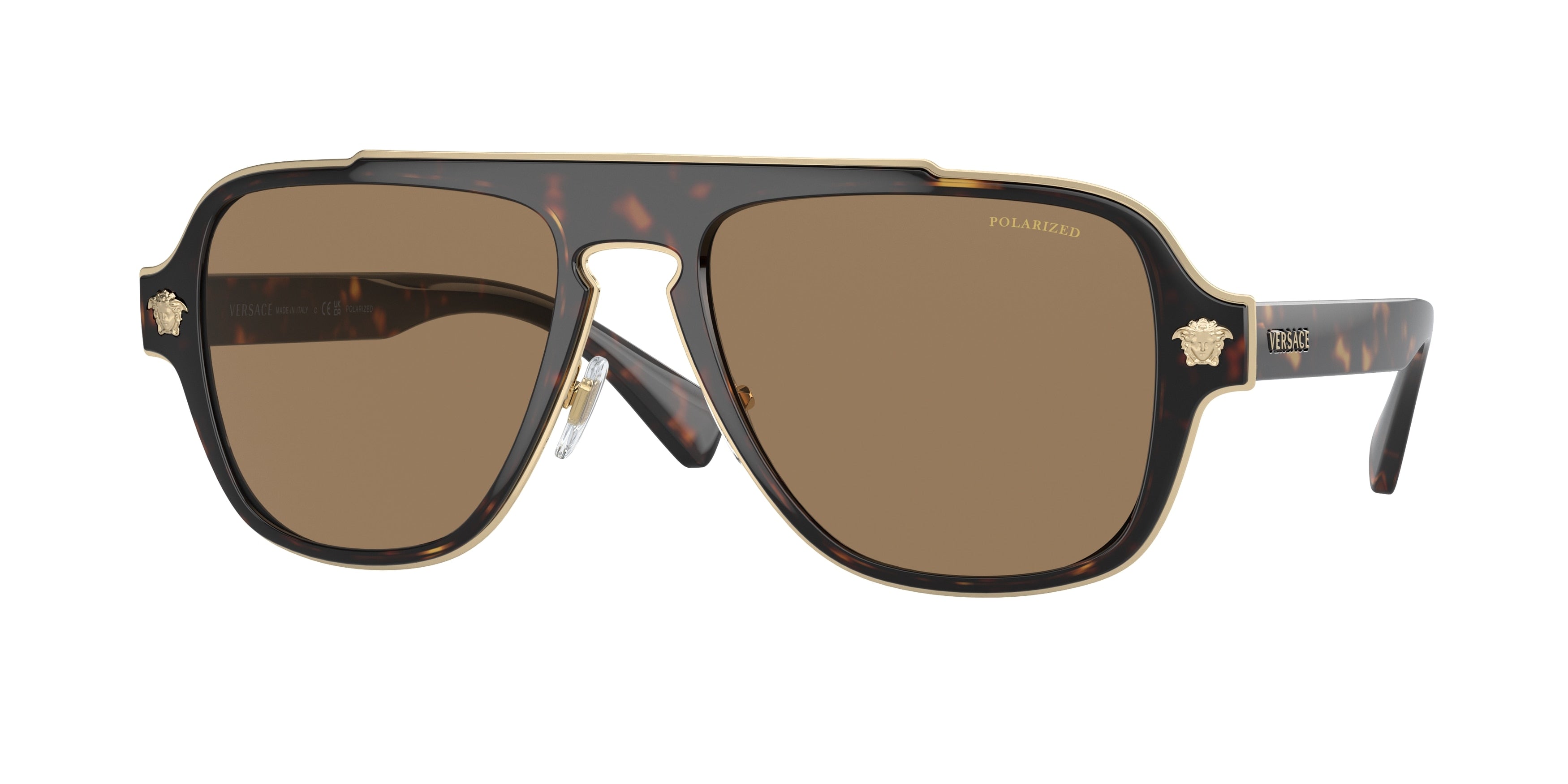 VERSACE 0VE2199 HAVANA irregular sunglasses by VERSACE