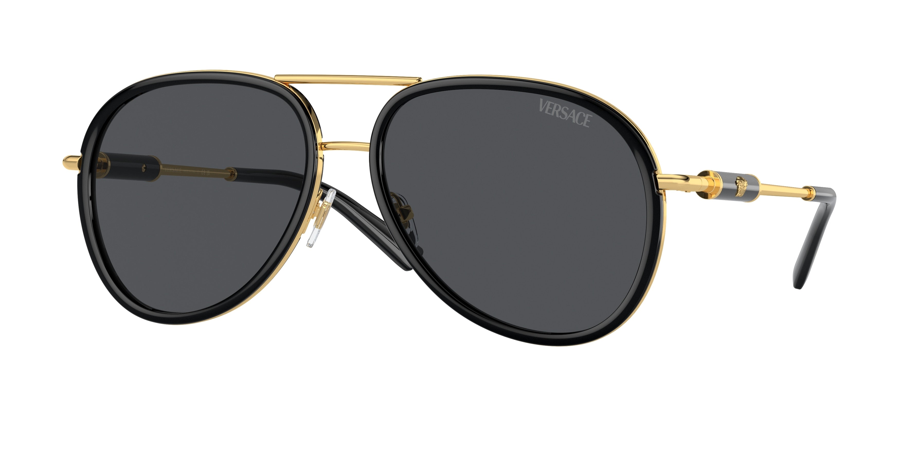 VERSACE 0VE2260 BLACK pilot sunglasses by VERSACE