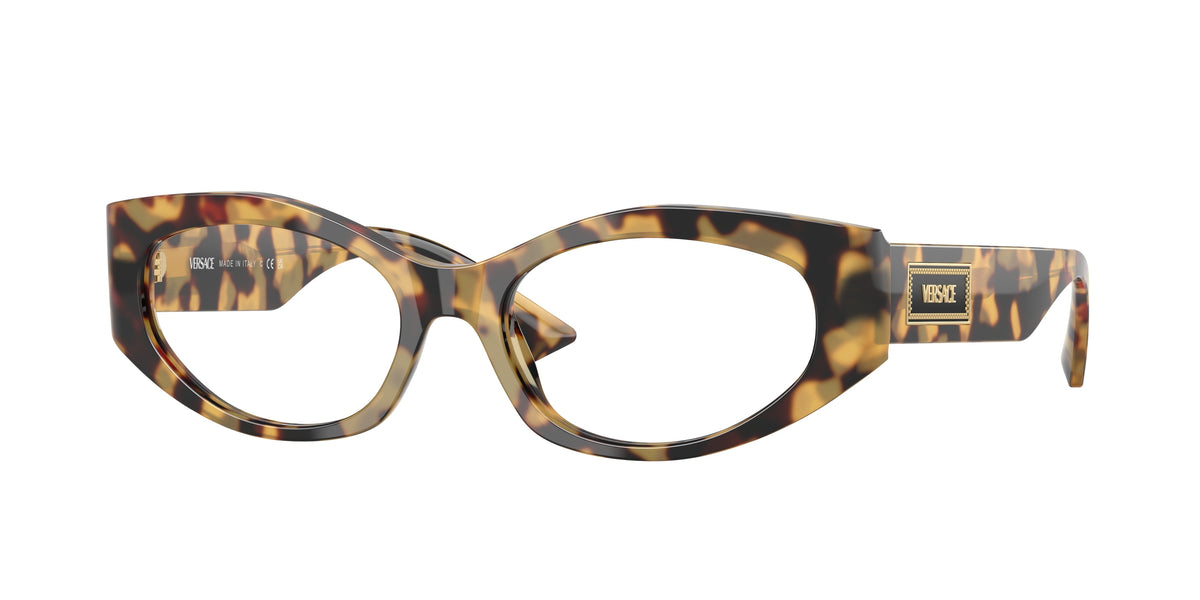 VERSACE 0VE3369 BROWN/YELLOW HAVANA irregular glasses by VERSACE