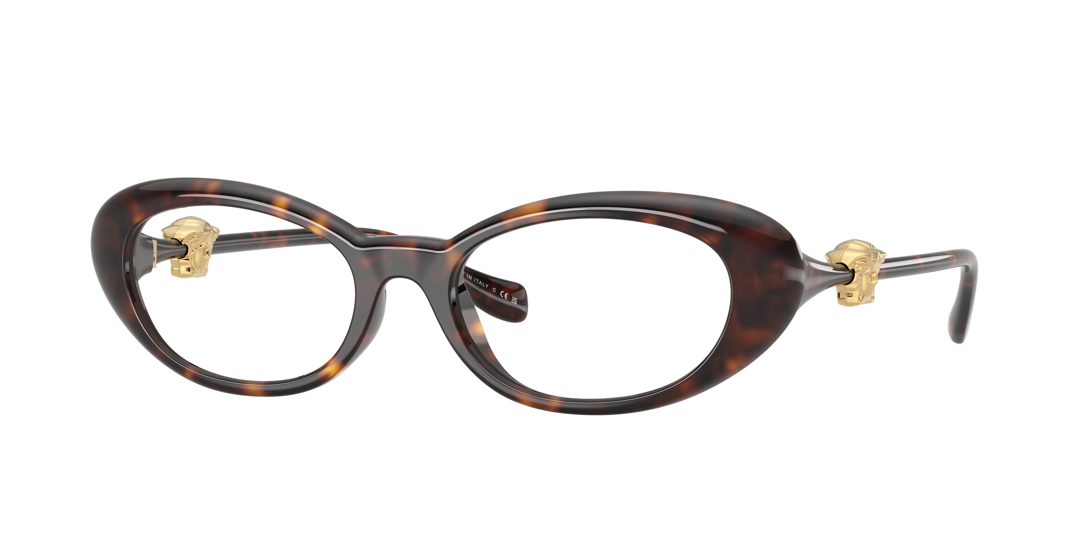 VERSACE 0VE3381U HAVANA oval glasses by VERSACE