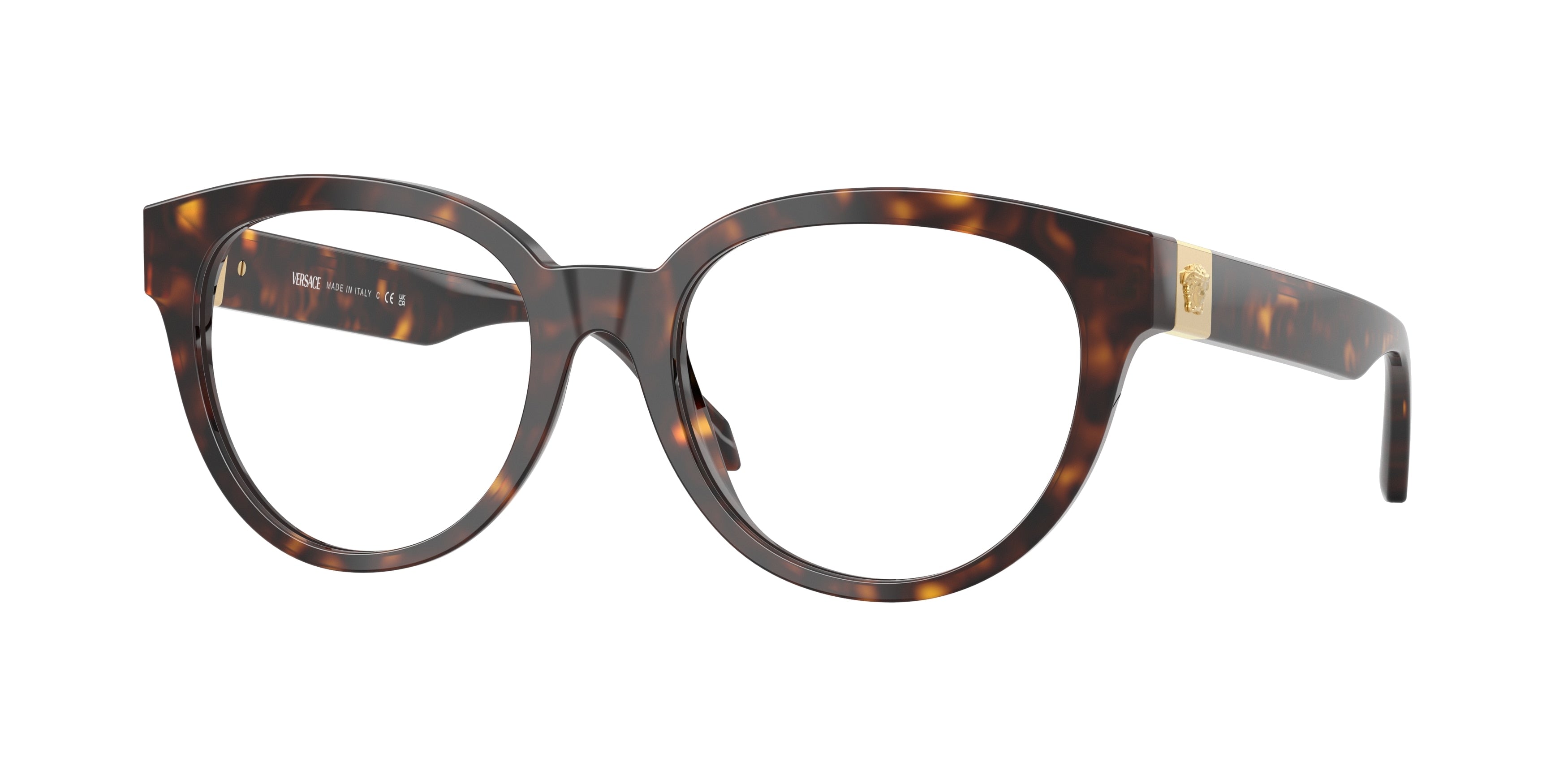 VERSACE 0VE3384 HAVANA round glasses by VERSACE