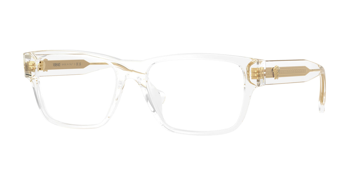 VERSACE 0VE3390U TRANSPARENT CRYSTAL rectangle glasses by VERSACE