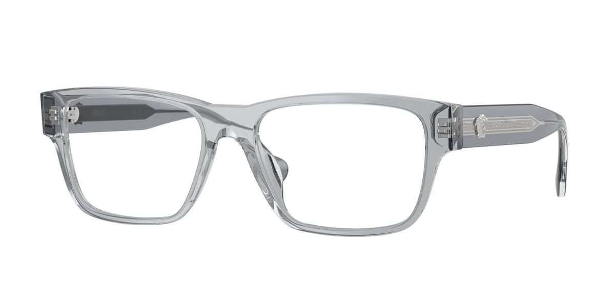 VERSACE 0VE3390U TRANSPARENT GREY rectangle glasses by VERSACE