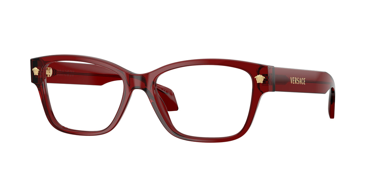 VERSACE 0VE3392 TRANSPARENT BURGUNDY cat eye glasses by VERSACE