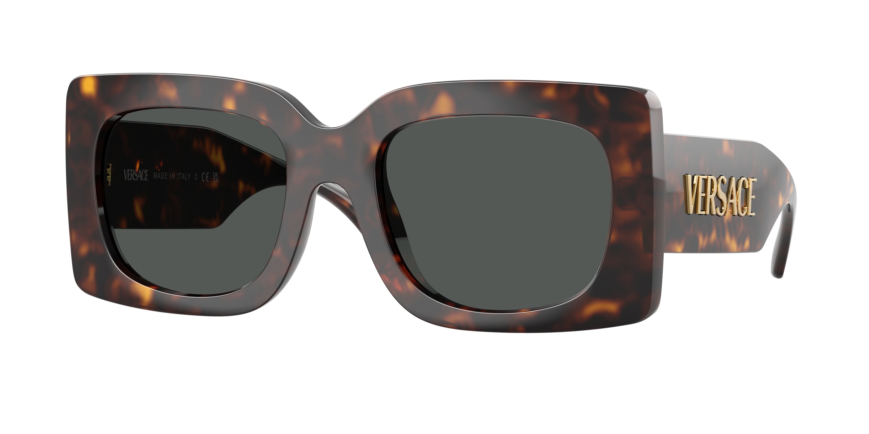 VERSACE 0VE4496U HAVANA square sunglasses by VERSACE