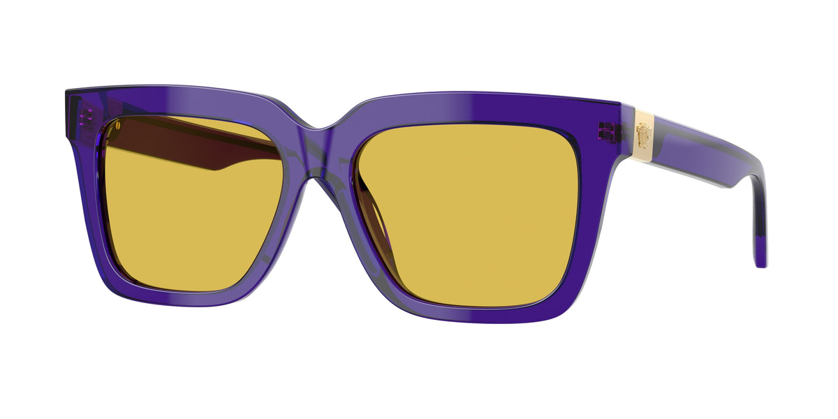 VERSACE 0VE4498 TRANSPARENT DARK VIOLET square sunglasses by VERSACE
