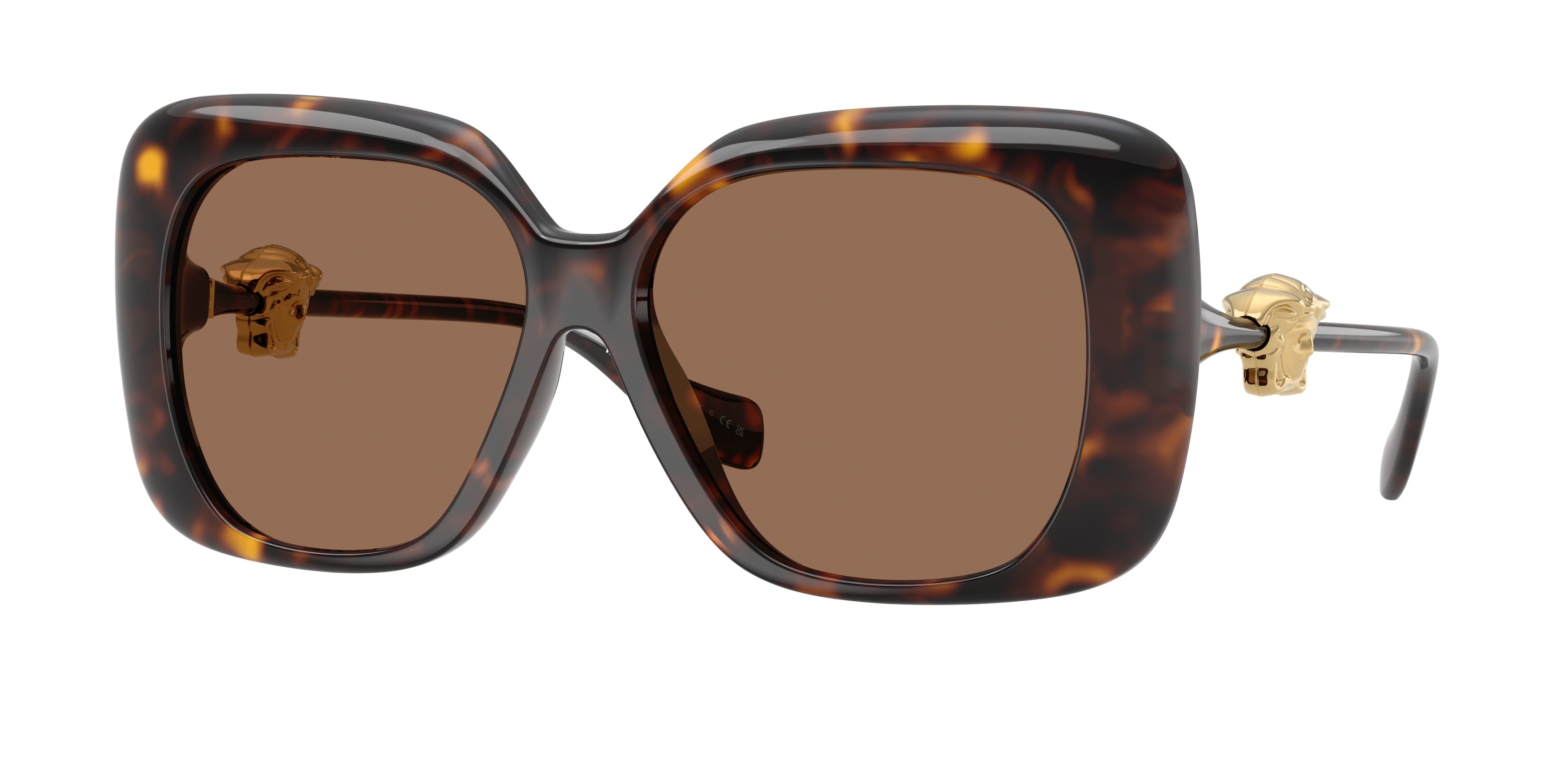 VERSACE 0VE4499U HAVANA square sunglasses by VERSACE