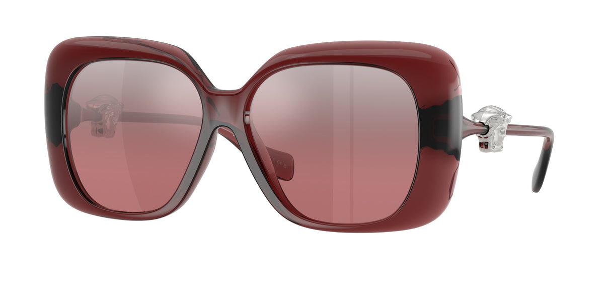 VERSACE 0VE4499U TRANSPARENT RED square sunglasses by VERSACE