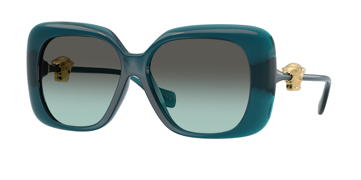VERSACE 0VE4499U TRANSPARENT BLUE square sunglasses by VERSACE
