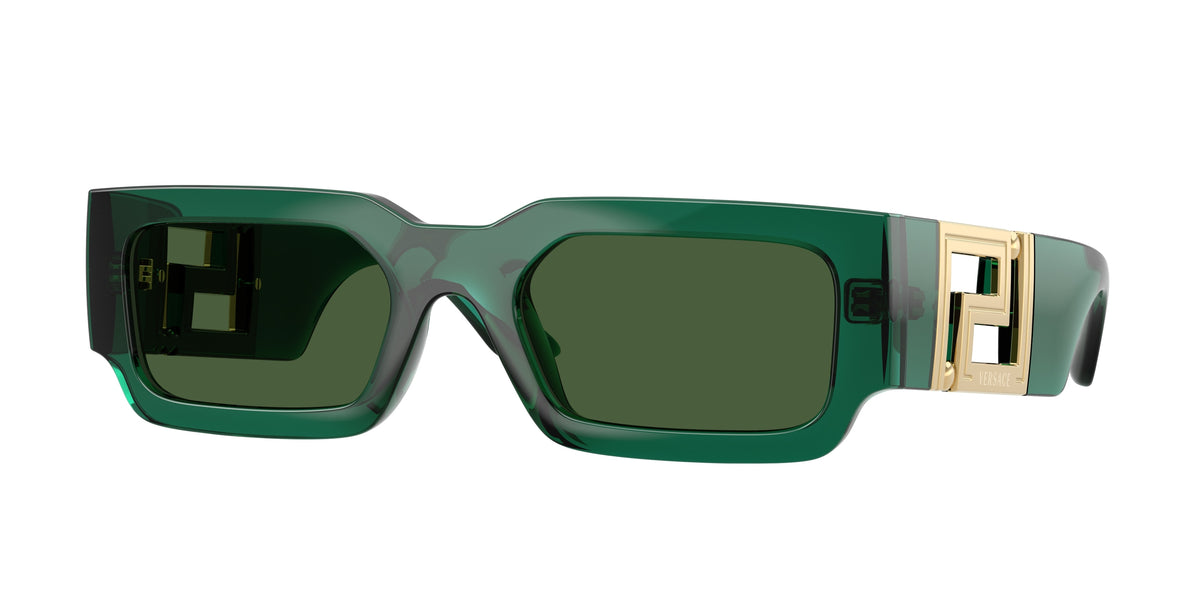 VERSACE 0VE4506U TRANSPARENT GREEN rectangle sunglasses by VERSACE