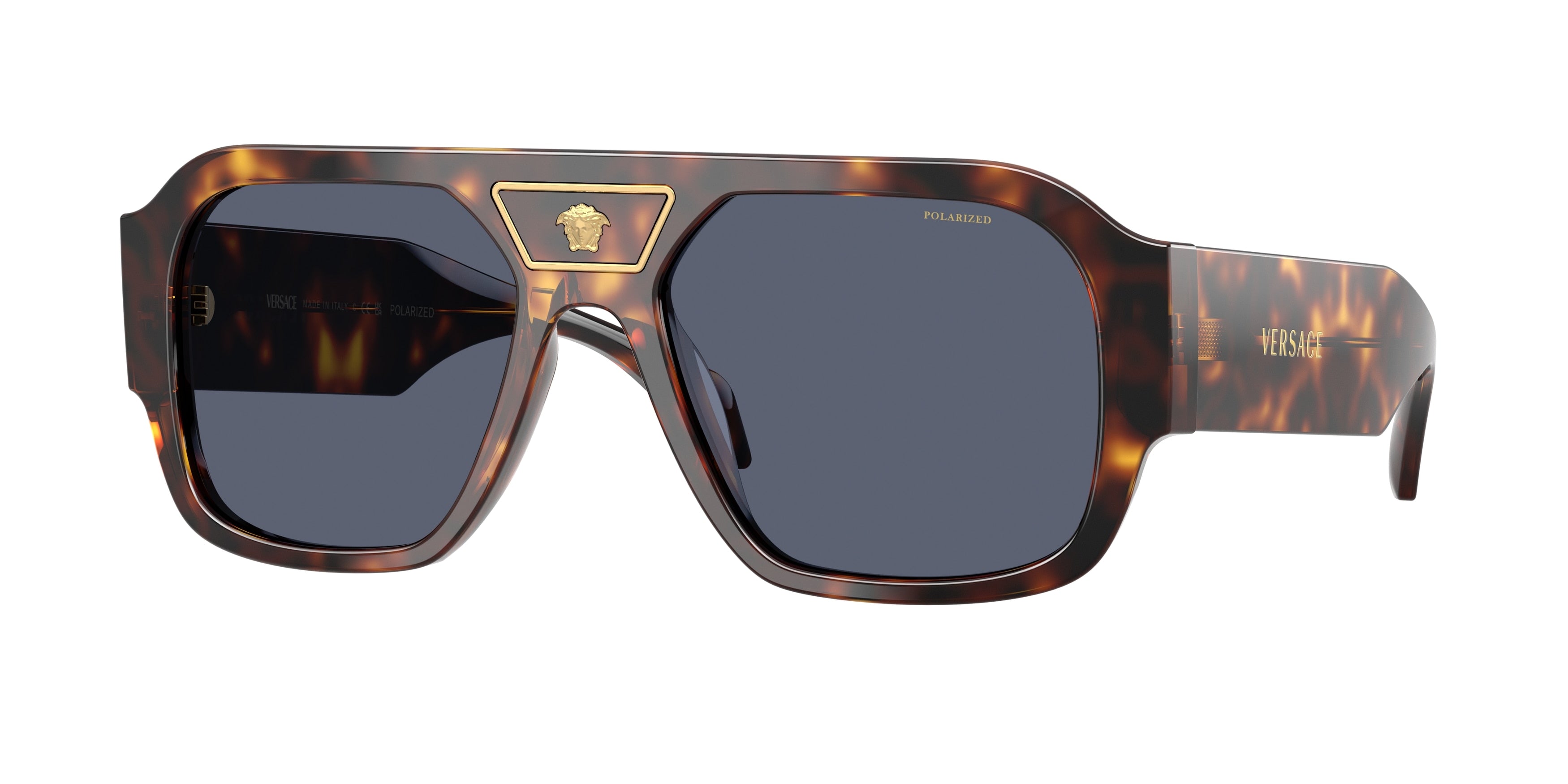 VERSACE 0VE4508U HAVANA square sunglasses by VERSACE
