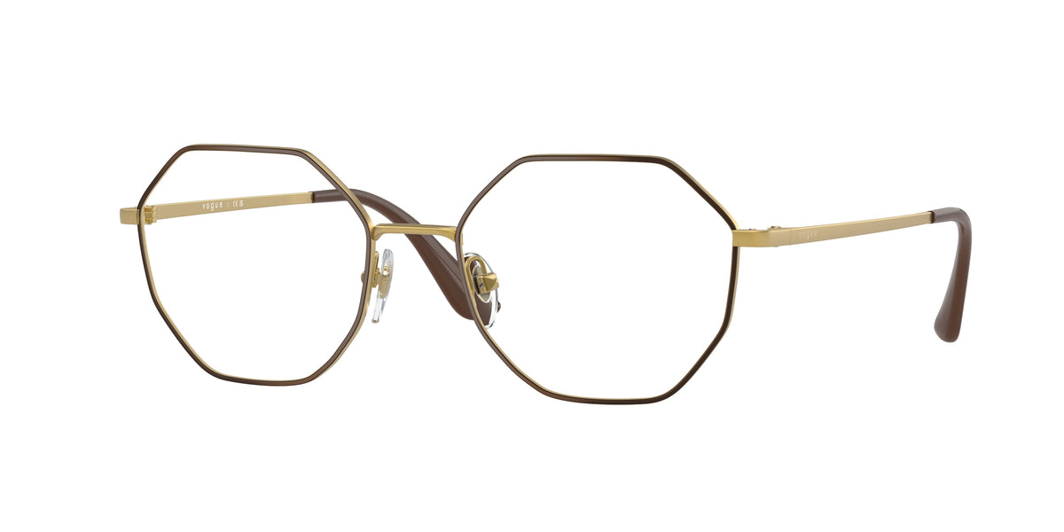 VOGUE 0VO4094 TOP BROWN/PALE GOLD irregular glasses by VOGUE