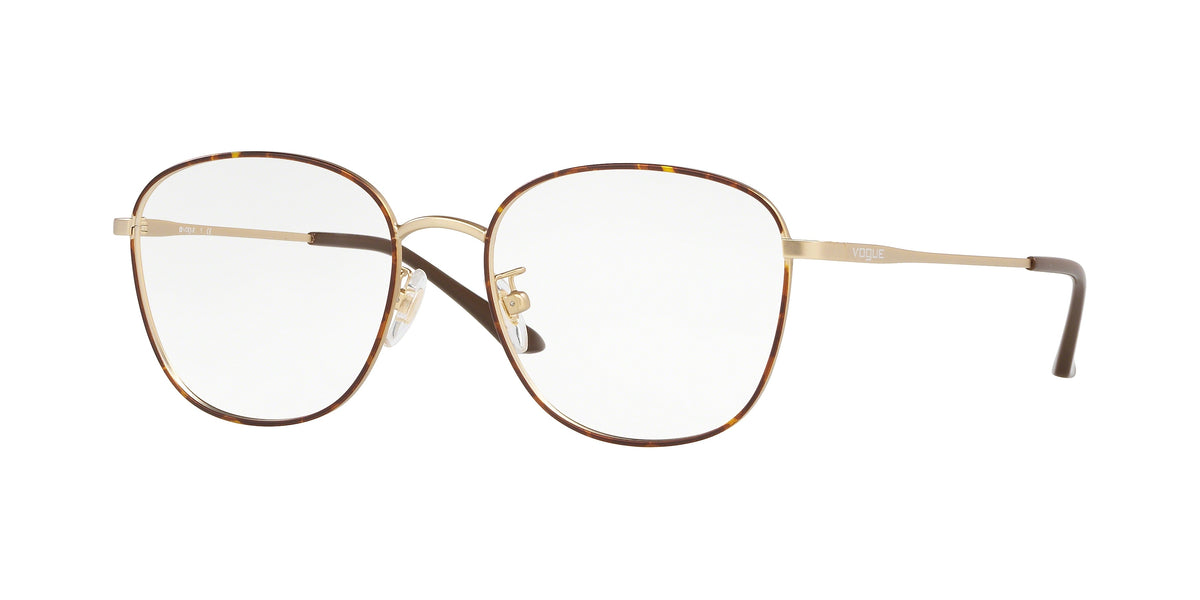 VOGUE 0VO4124D TOP HAVANA/PALE GOLD square glasses by VOGUE