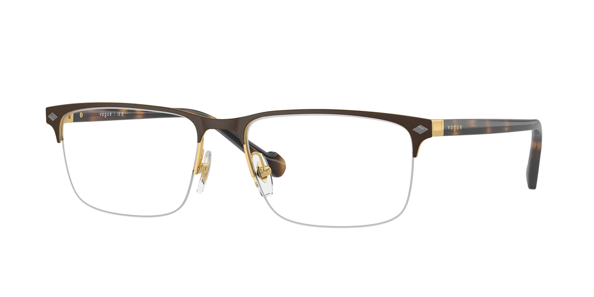 VOGUE 0VO4292 TOP MATTE BROWN/GOLD rectangle glasses by VOGUE