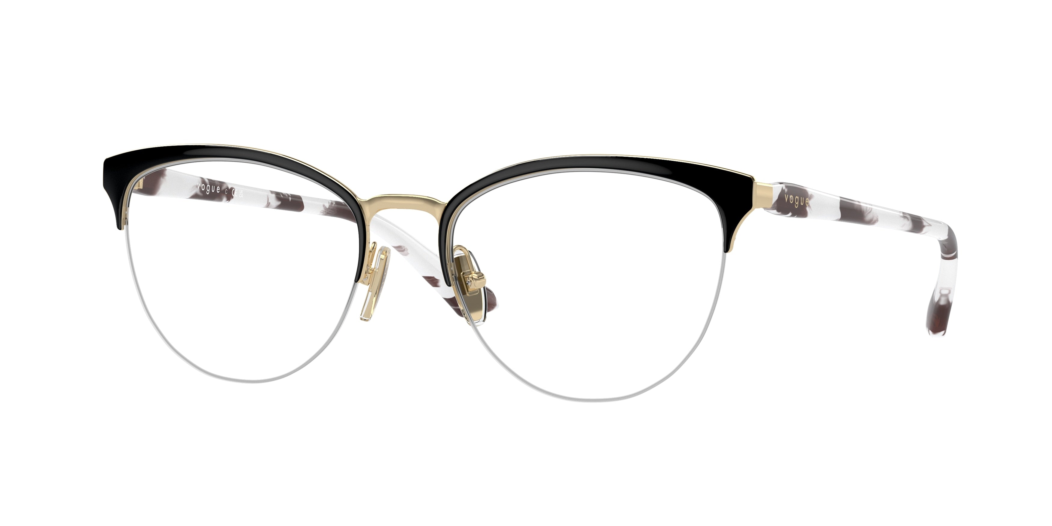 VOGUE 0VO4304 TOP BLACK/PALE GOLD oval glasses by VOGUE