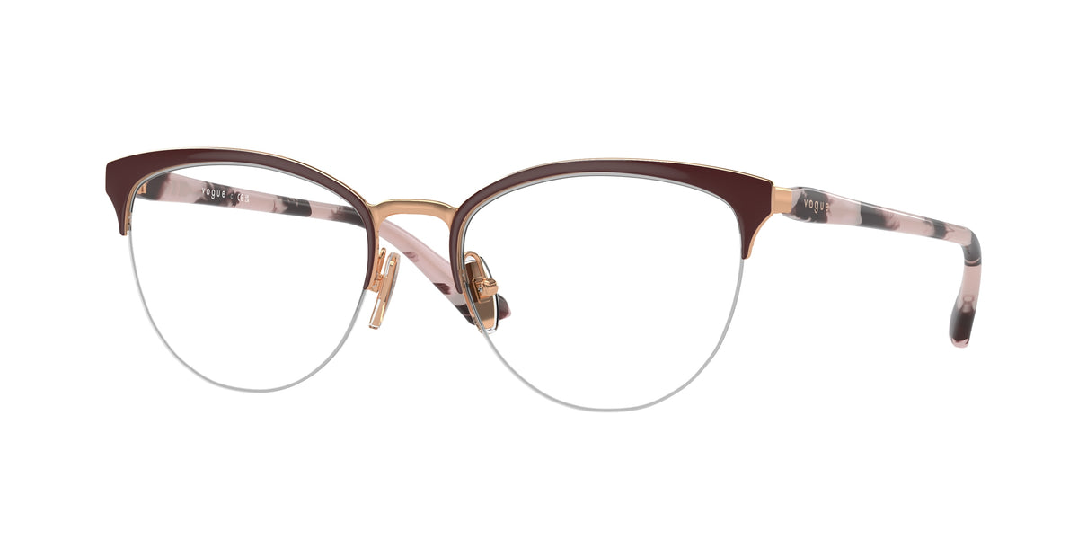 VOGUE 0VO4304 TOP BORDEAUX/ROSE GOLD oval glasses by VOGUE