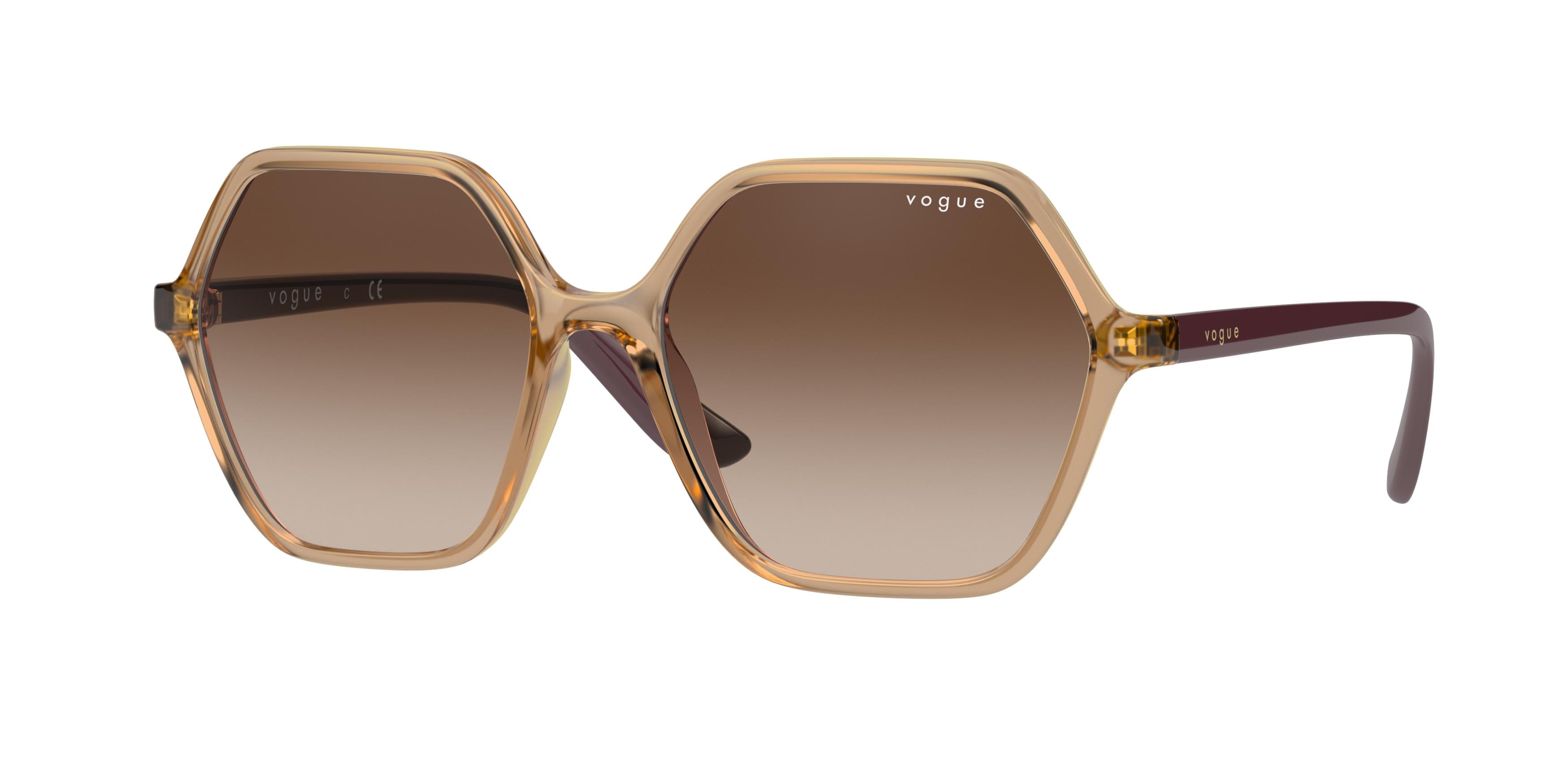 VOGUE 0VO5361S TRANSPARENT CARAMEL rectangle sunglasses by VOGUE