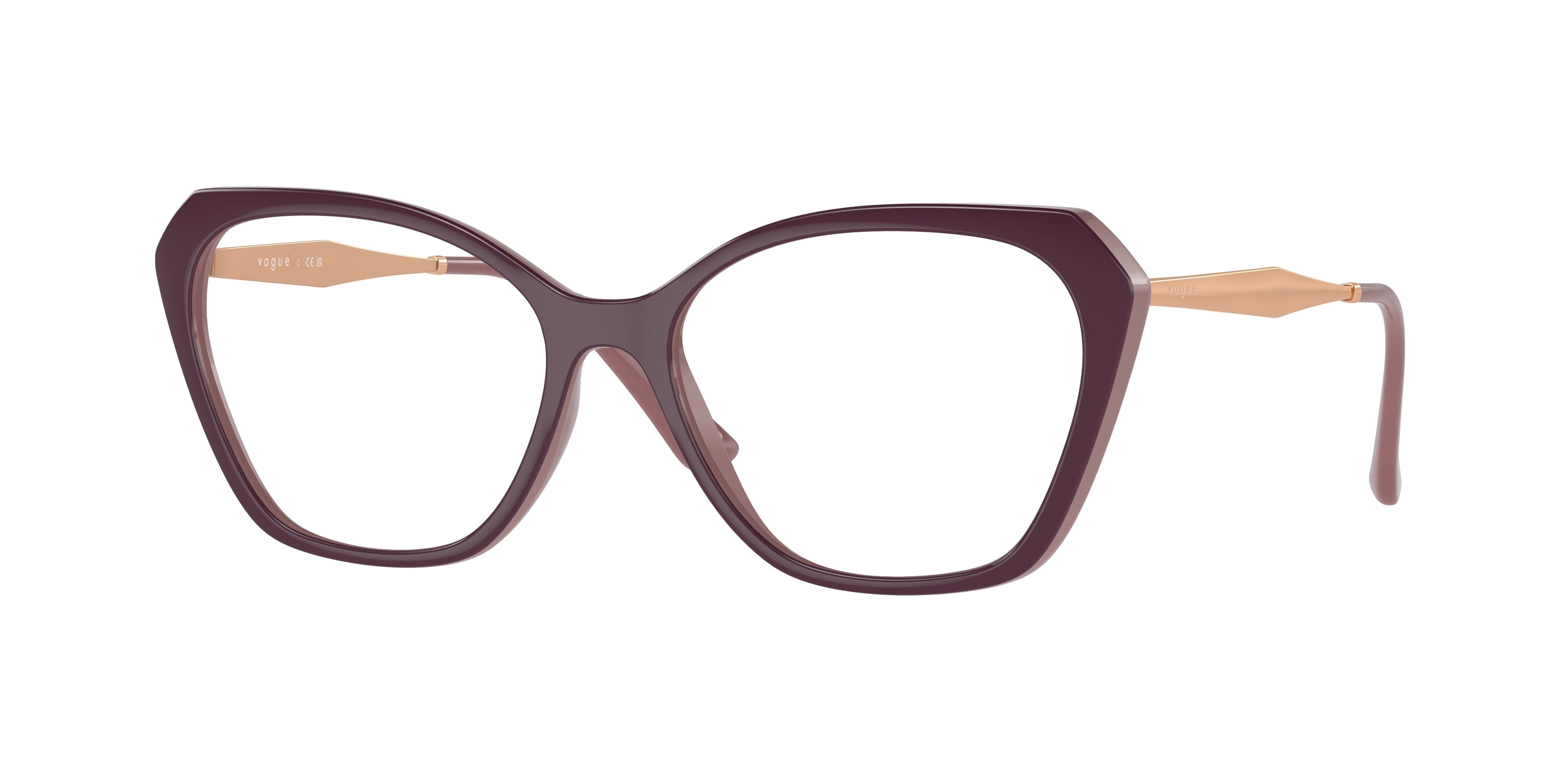 VOGUE 0VO5522 TOP RED PURPLE/OLD PINK irregular glasses by VOGUE