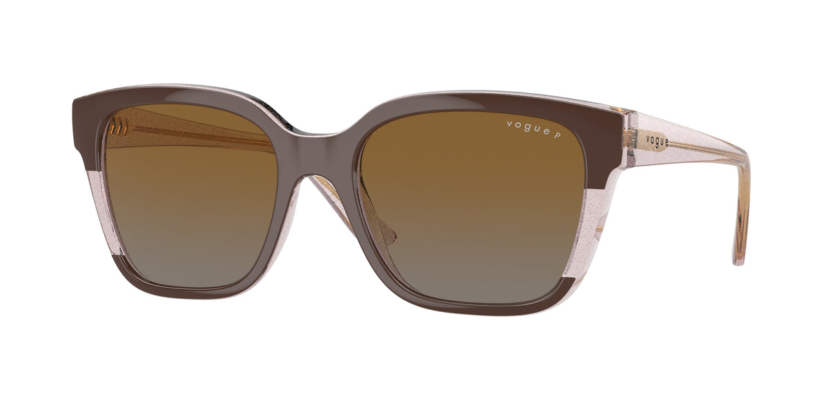 VOGUE 0VO5558S BROWN/TRANSPARENT ROSE GLITTER square sunglasses by VOGUE