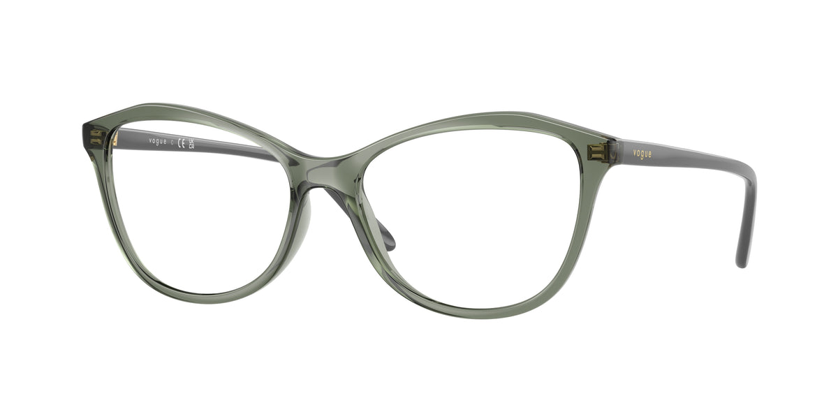 VOGUE 0VO5602 TRANSPARENT MALLARD GREEN irregular glasses by VOGUE