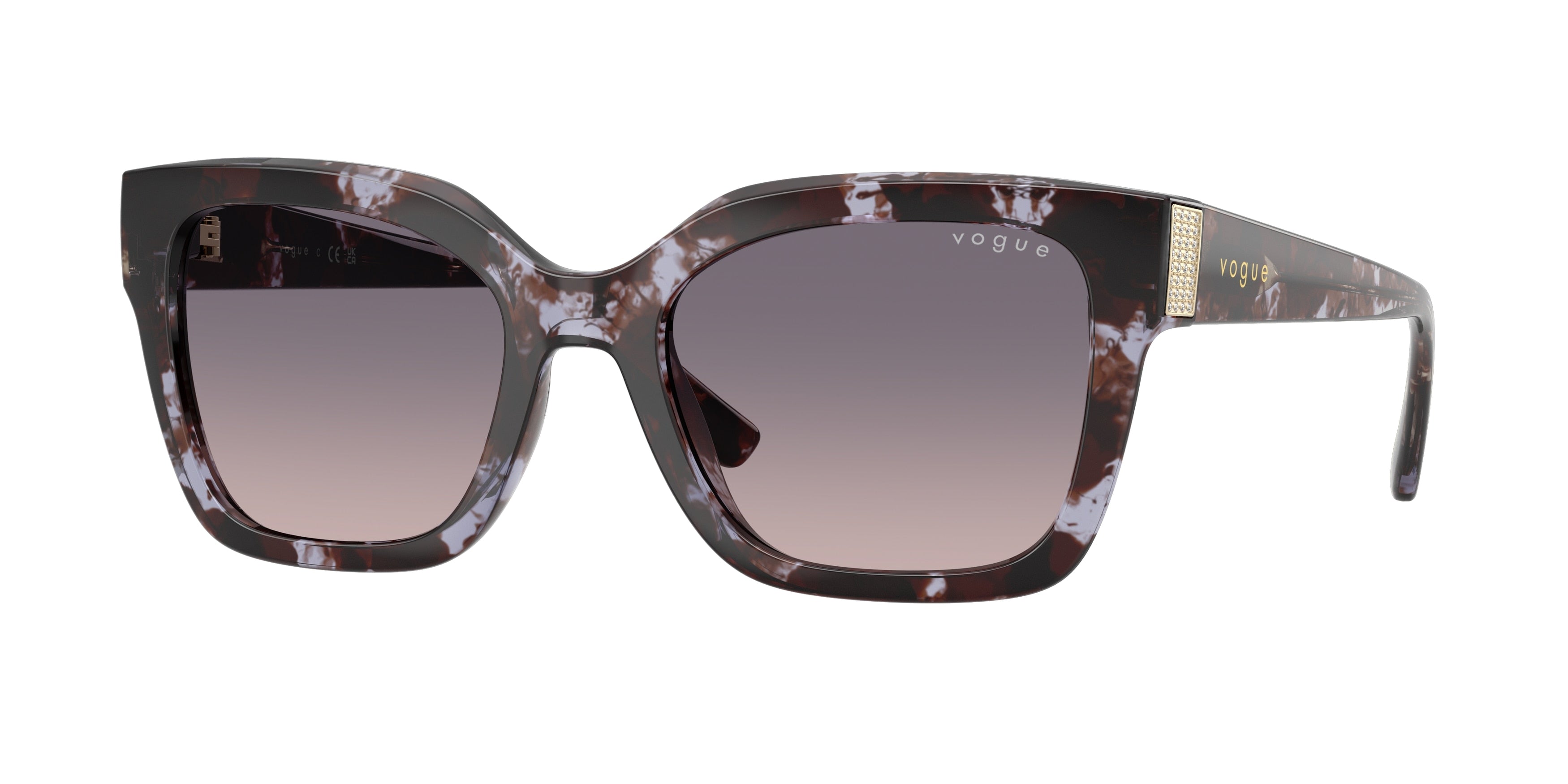 VOGUE 0VO5613SB PURPLE HAVANA square sunglasses by VOGUE
